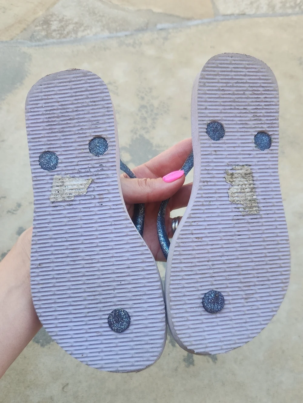 Havaianas Disney Frozen Elsa Olaf Flip Flops Glitter Blue Size 2Y/3Y Kids 31/32
